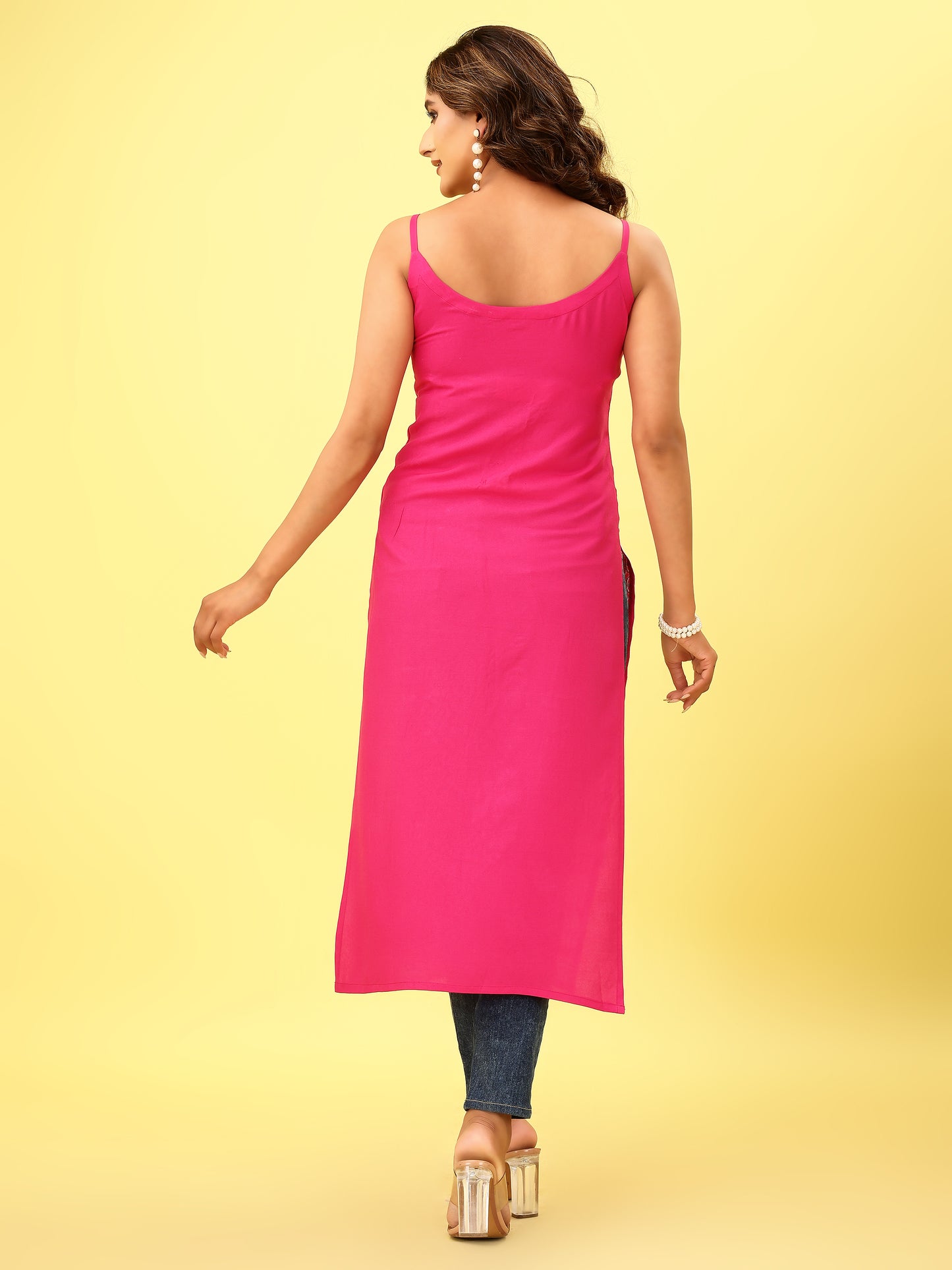 Nazakat Rayon Pink Kurta