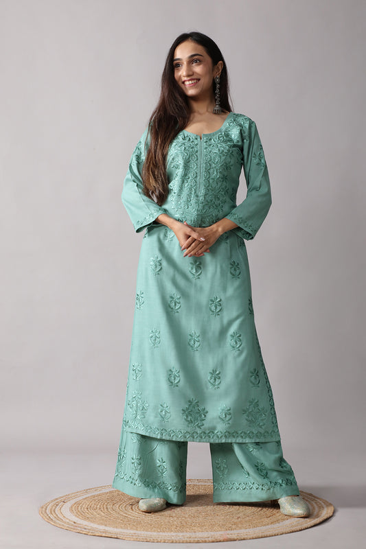 Ulfat Sage Green 2 piece Rayon set