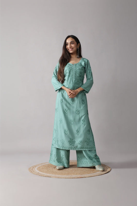 Ulfat Sage Green 2 piece Rayon set