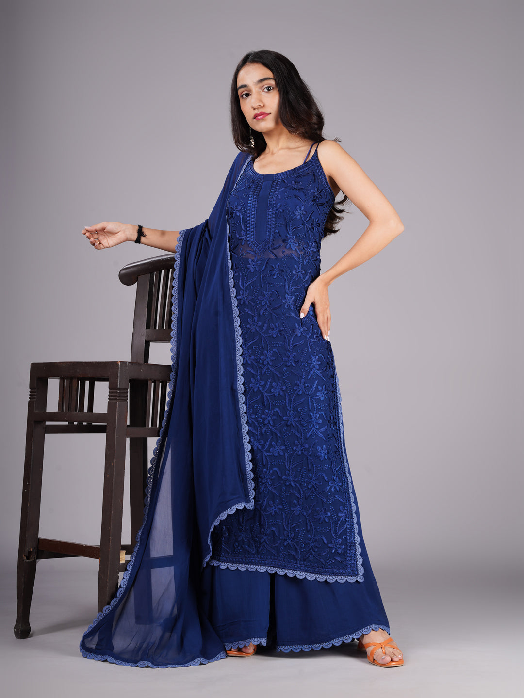 Ramya Navy Blue Suit Set