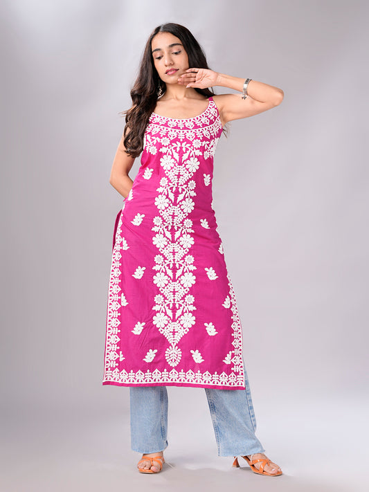 Nazakat Pink Cotton Kurta