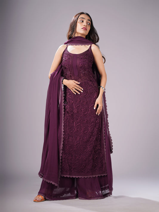 Ramya Wine Suit Set