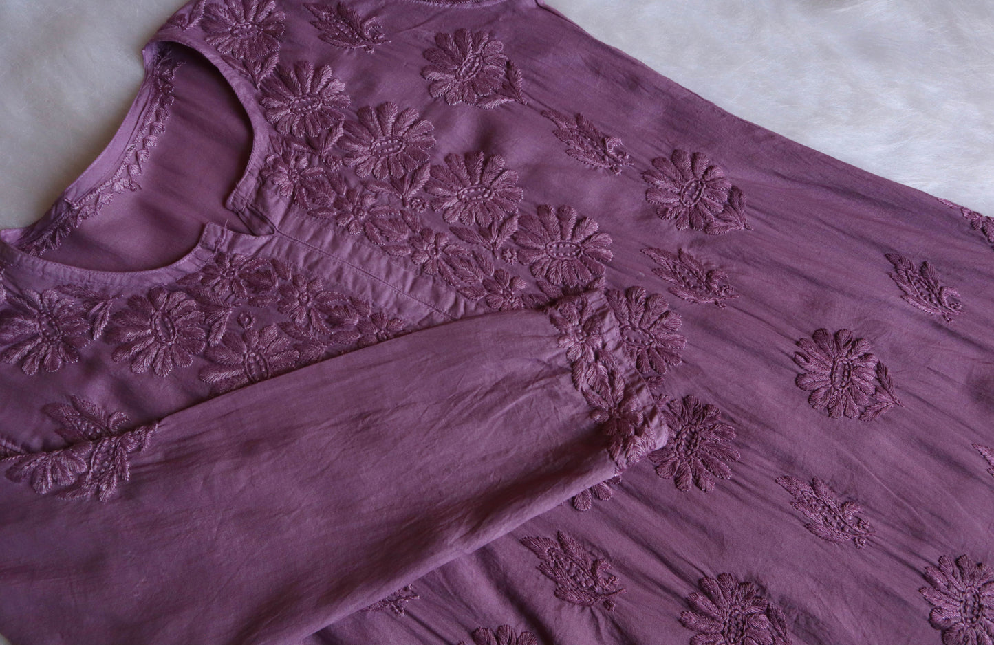 roohani Smoky Purple rayon Garara set