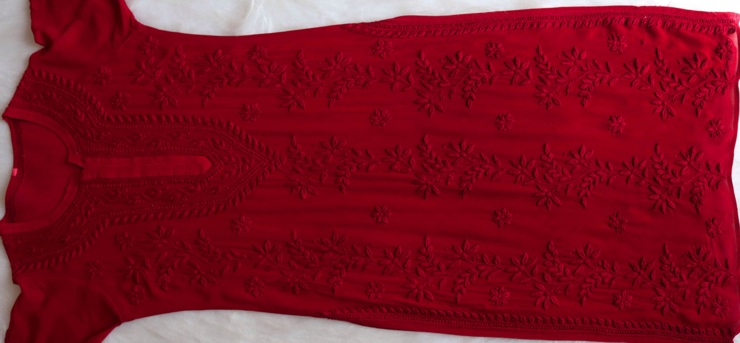 rivayat Maroon Viscose Georgette kurta