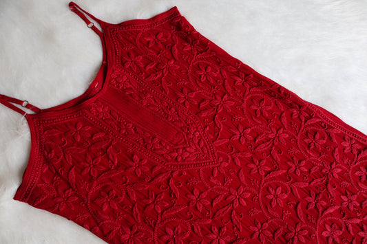 Eira Maroon Viscose Strappy Kurta