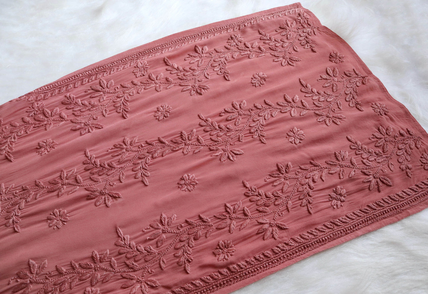 rivayat rose brown viscose georgette kurta