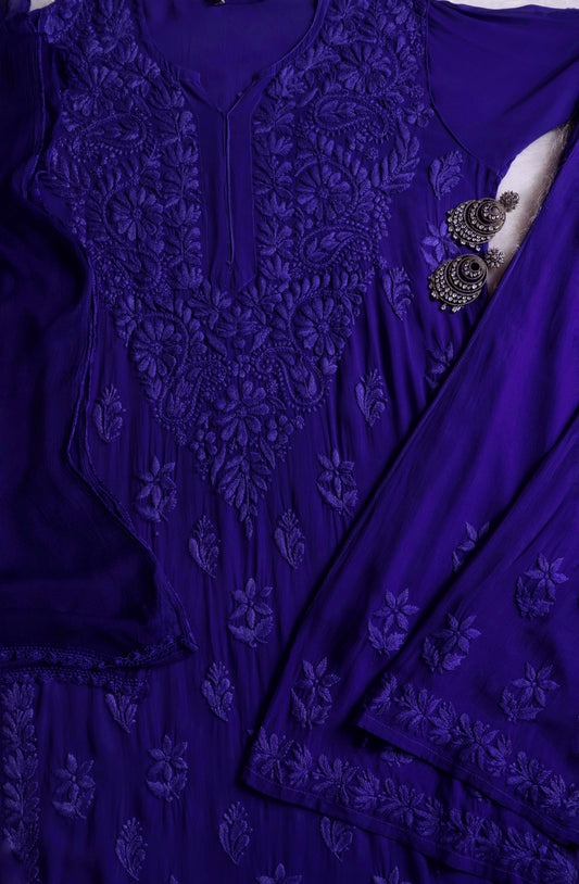 naaz Deep Purple Viscose 3 Piece Set