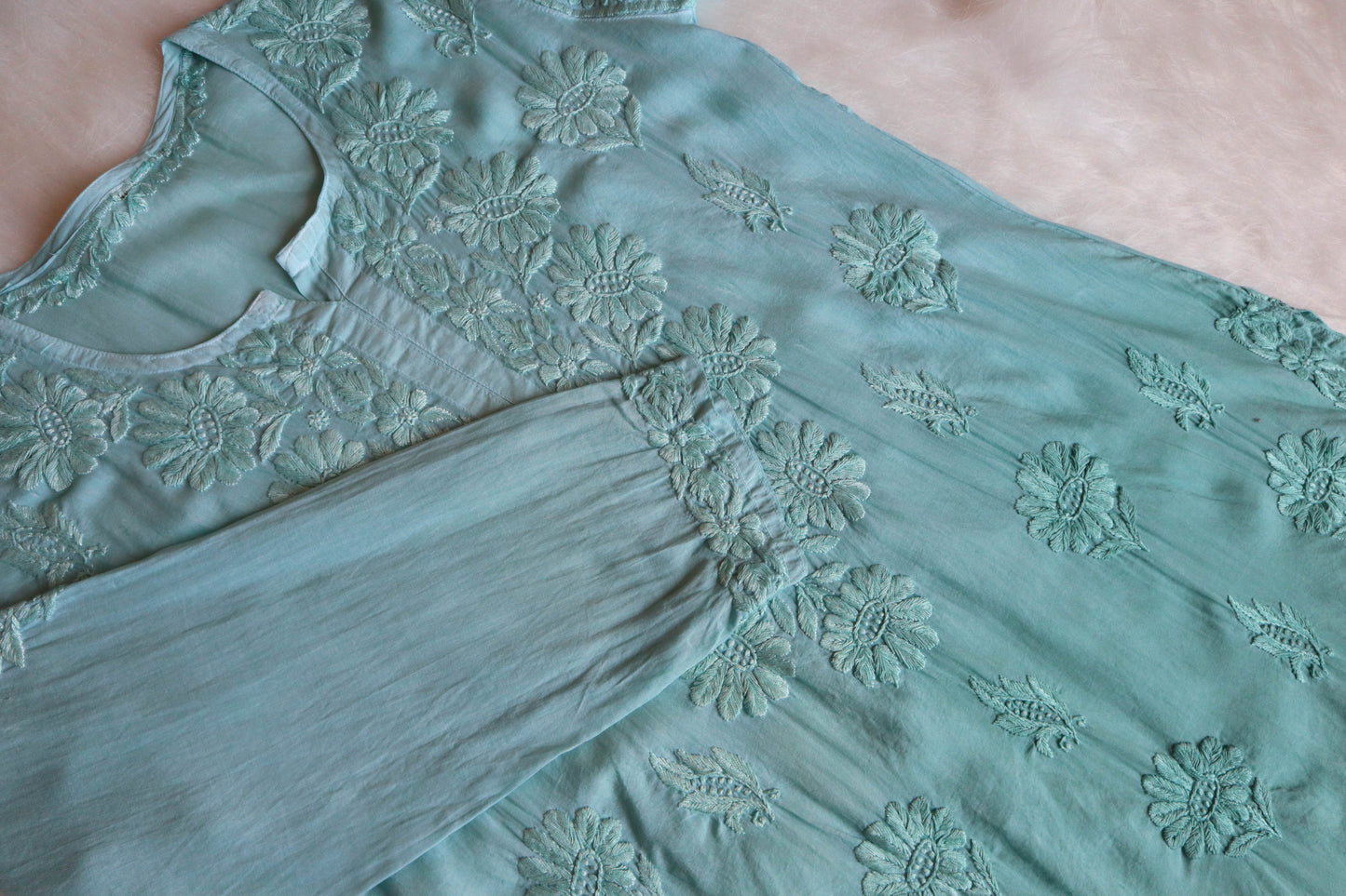 roohani Sea Blue rayon Garara set