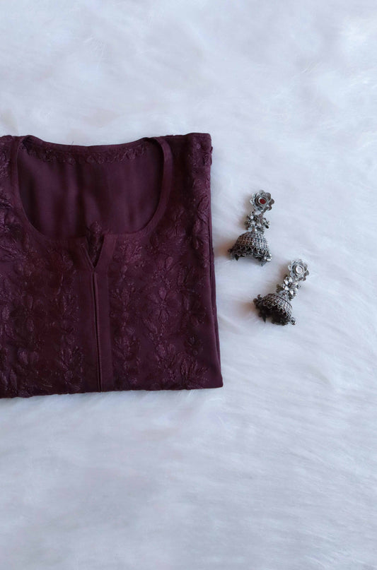 Amber Smoky Purple Long Rayon Kurta