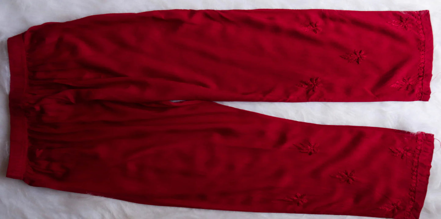 Falak Maroon Noodle Strap 3 Piece Kurta set