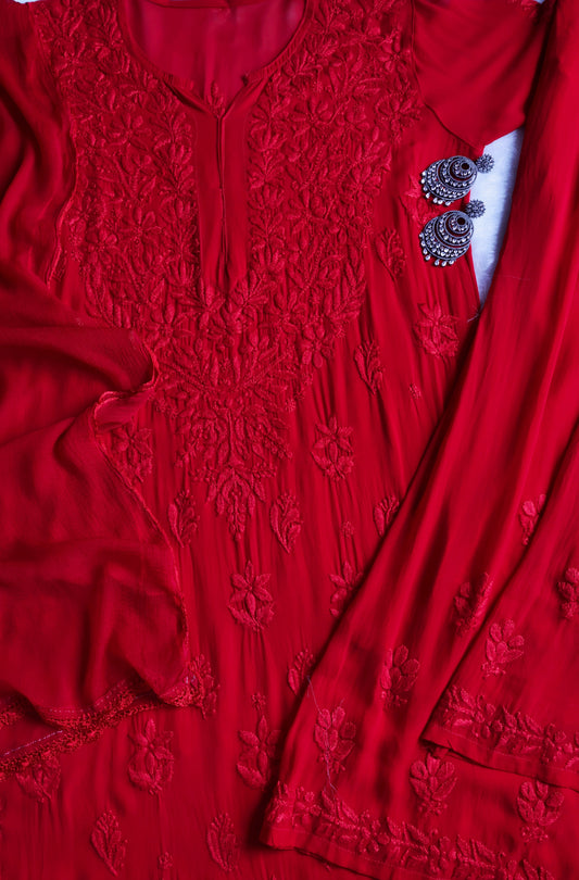 naaz Red Viscose 3 Piece Set