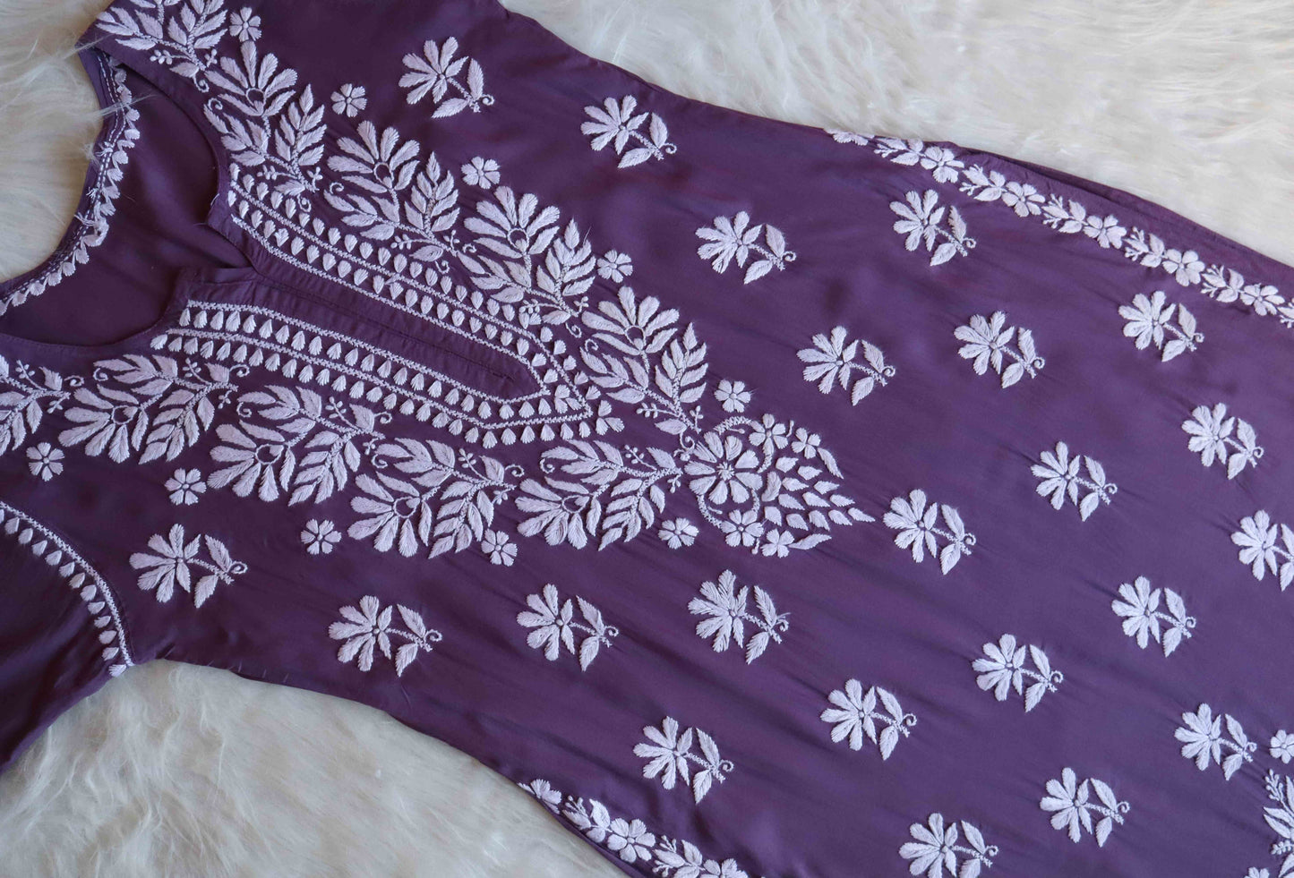 Nura Dusty Mauve Long Modal Kurta