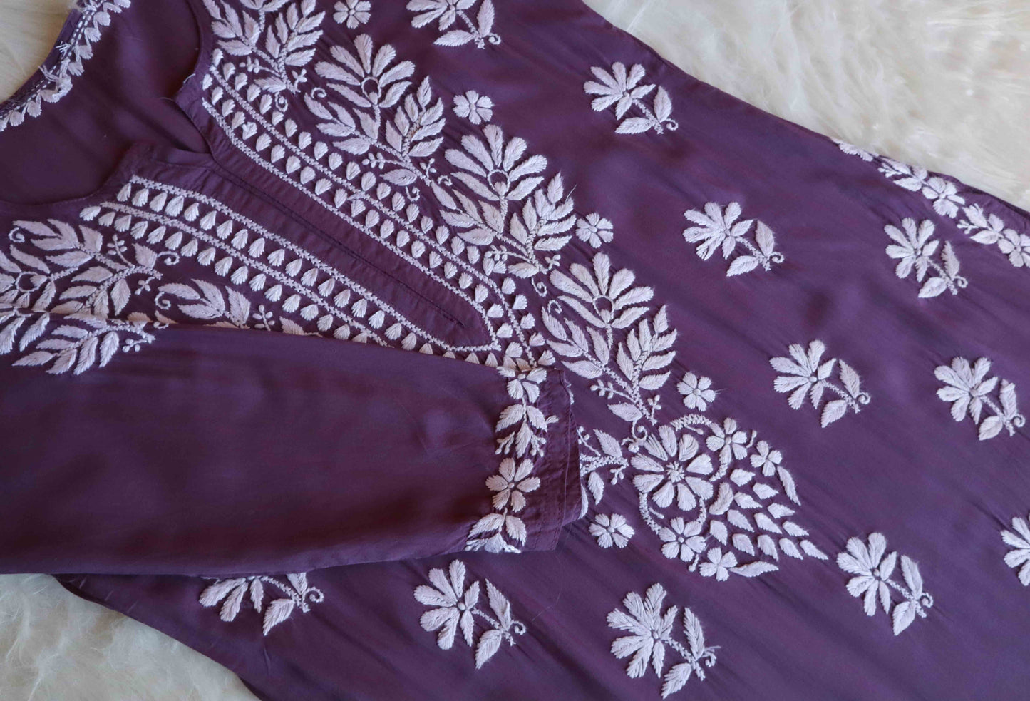 Nura Dusty Mauve Long Modal Kurta