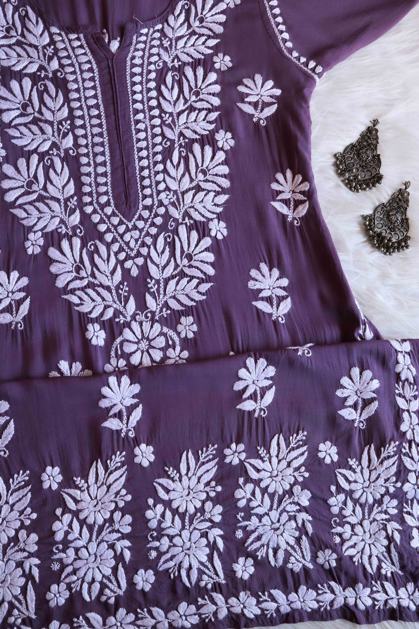 Nura Dusty Mauve Long Modal Kurta