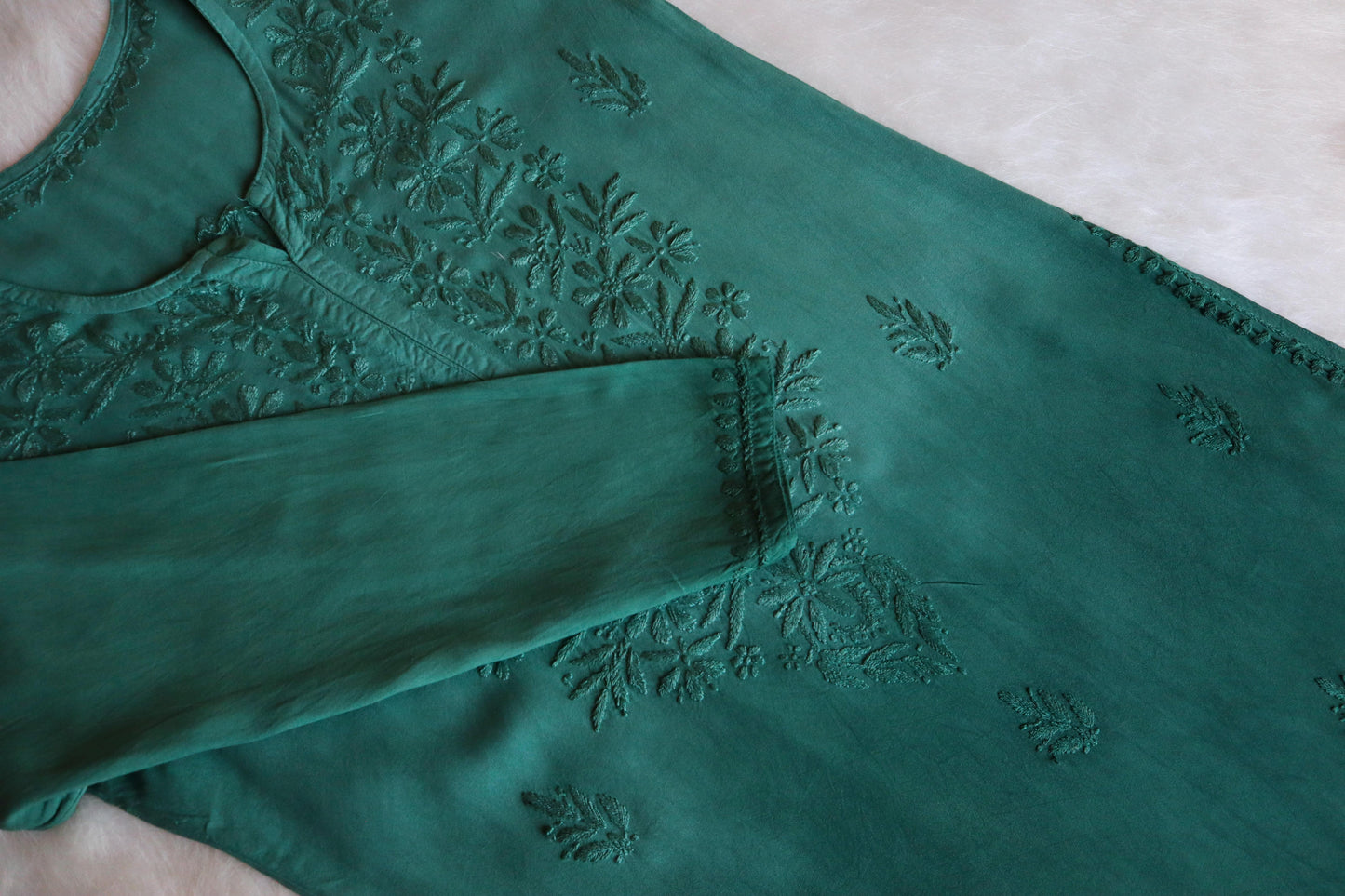 Amber Sage Green Ombre Long Rayon Kurta