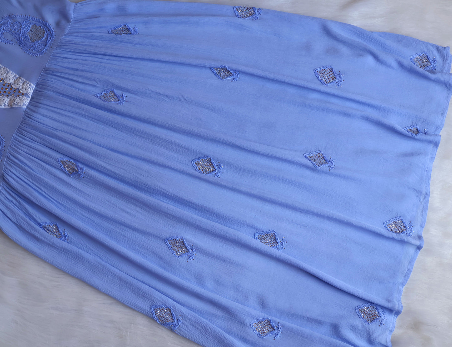 Inaya Ice Blue Pure Chiffon Dress