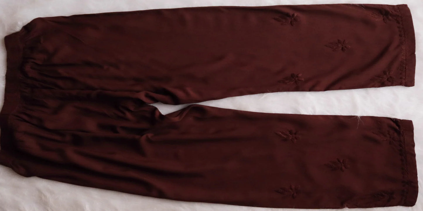 Falak Chocolate Brown Noodle Strap 3 Piece Kurta set