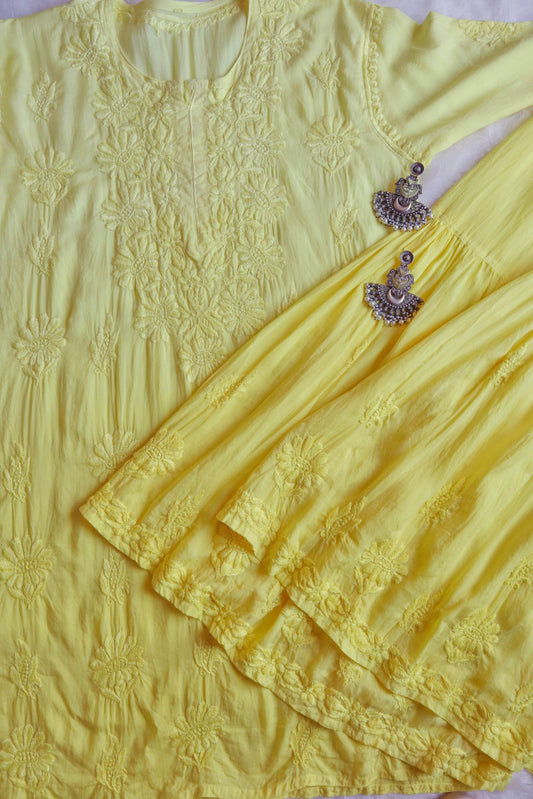 roohani Yellow rayon Garara set