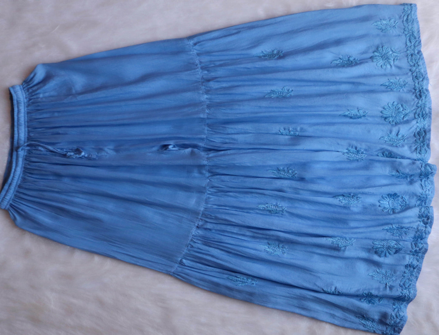 roohani Ice Blue rayon Garara set