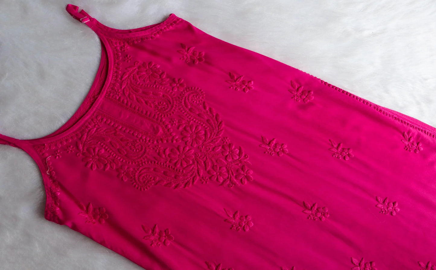 Falak rani pink noodle strap 3 piece suit set