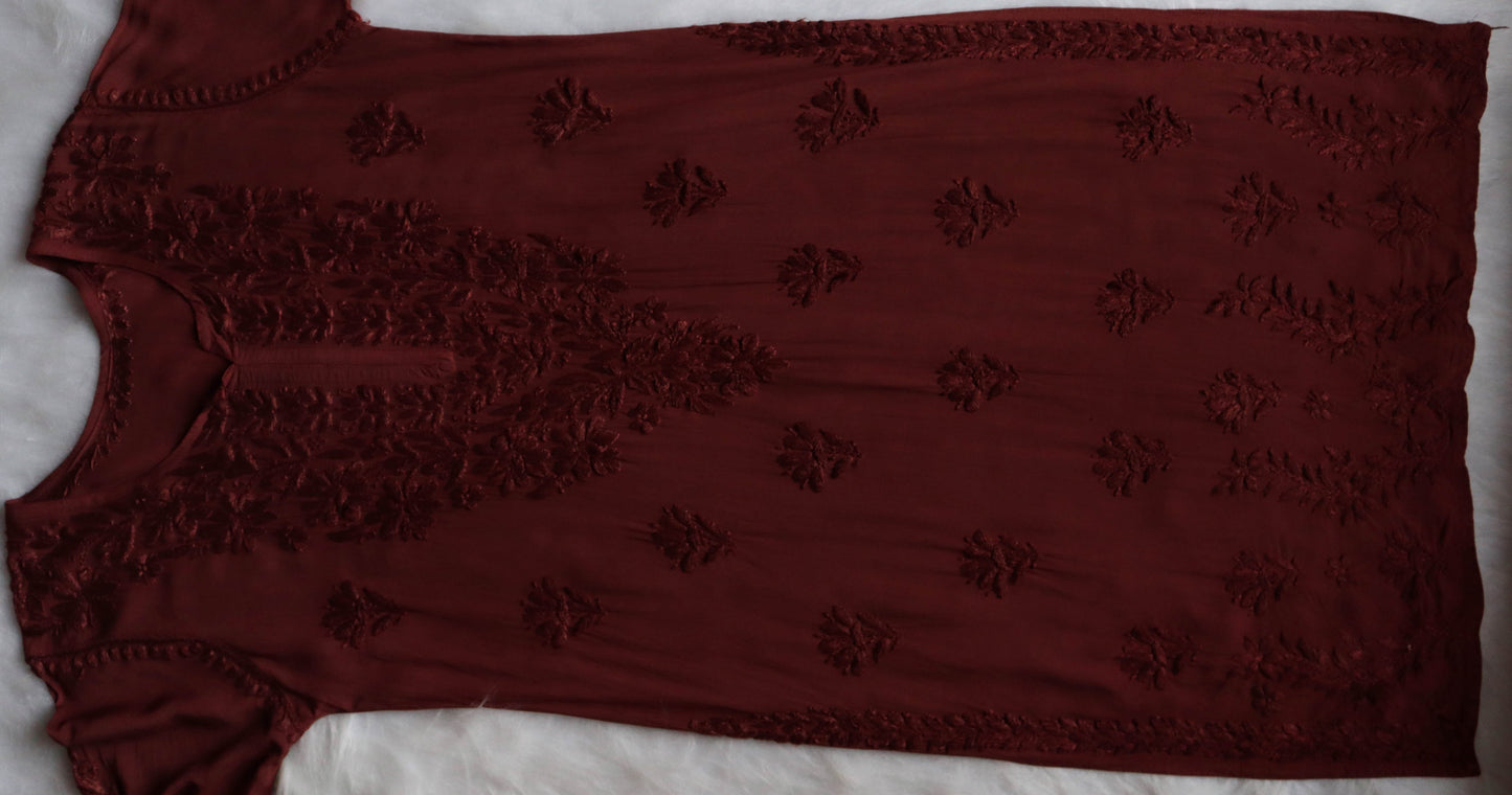 Ulfat Chocolate Brown 2 piece Rayon set