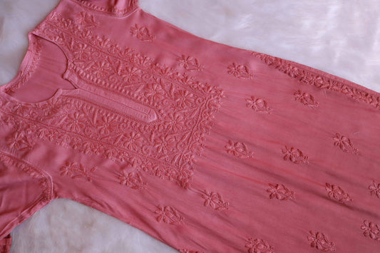 anora Rose Brown Rayon Kurta Pant set