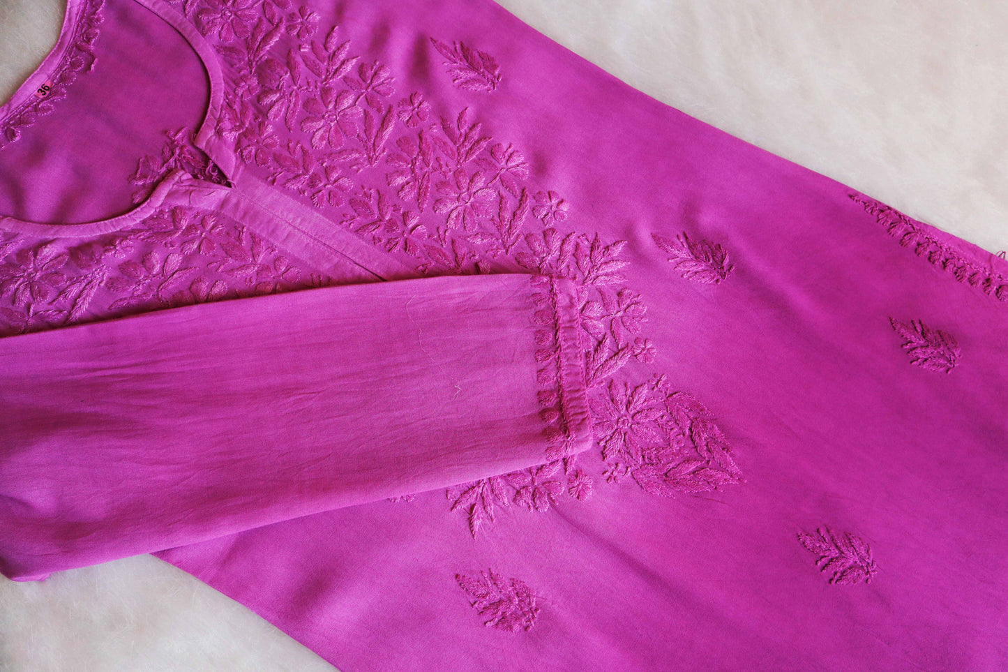 Amber Burgundy Pink Ombre Long Rayon Kurta