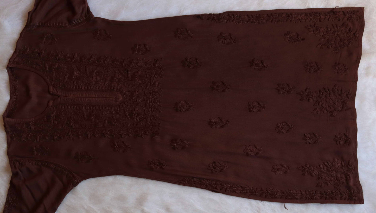 Nikhat Coffee Brown Rayon Kurta