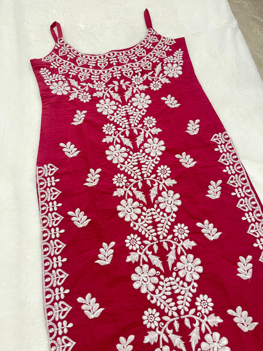 NAZAKAT Magenta Cotton Kurti