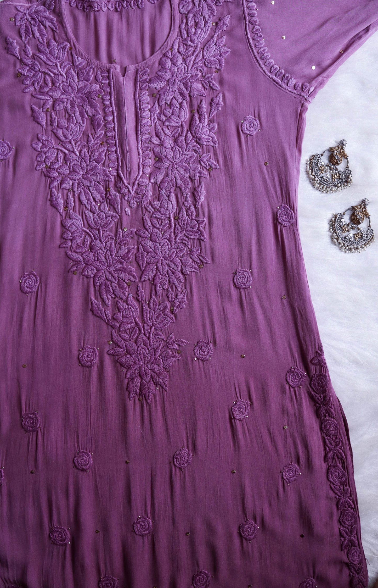Athena Dusty Purple Viscose Georgette Kurta