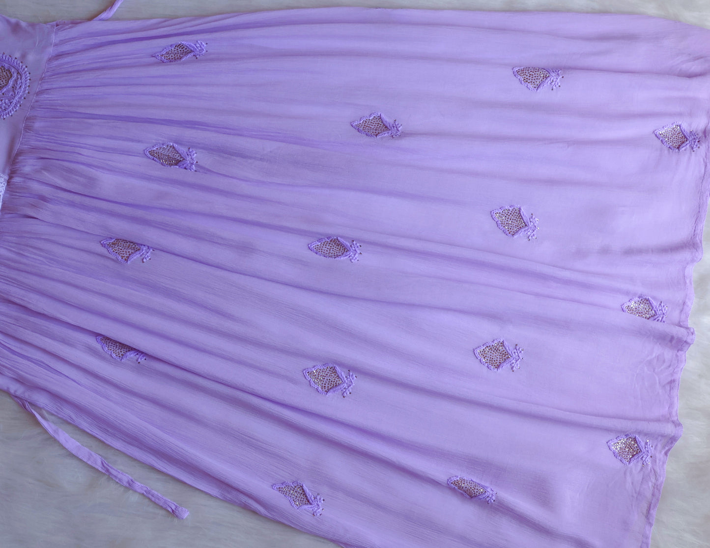 Inaya Lavender Pure Chiffon Dress