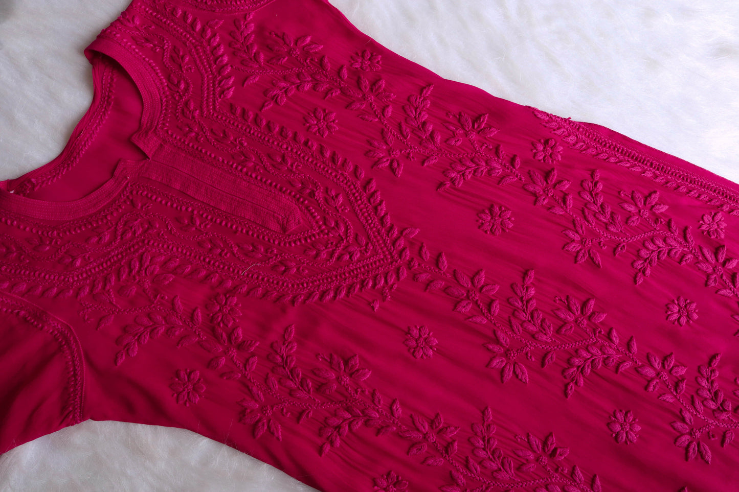 rivayat Deep Pink Viscose Georgette Kurta