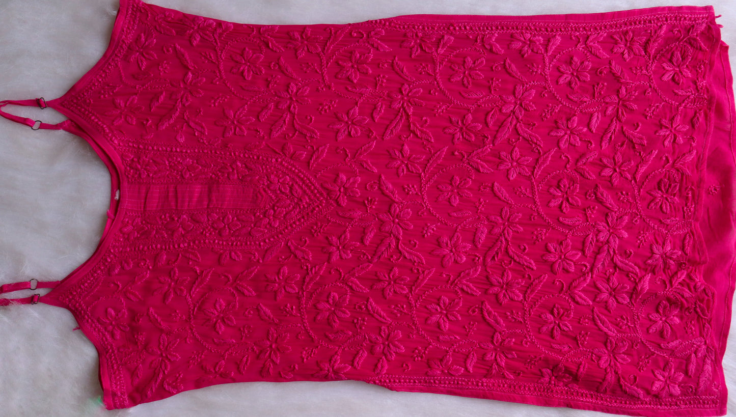 Eira Deep Pink Viscose Strappy Kurta