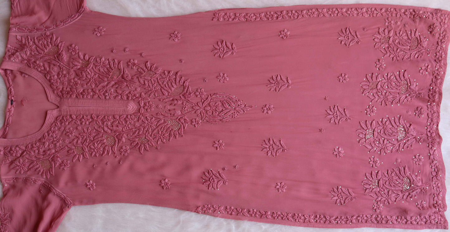 Ehsaas Rose Brown Viscose Georgette Kurta