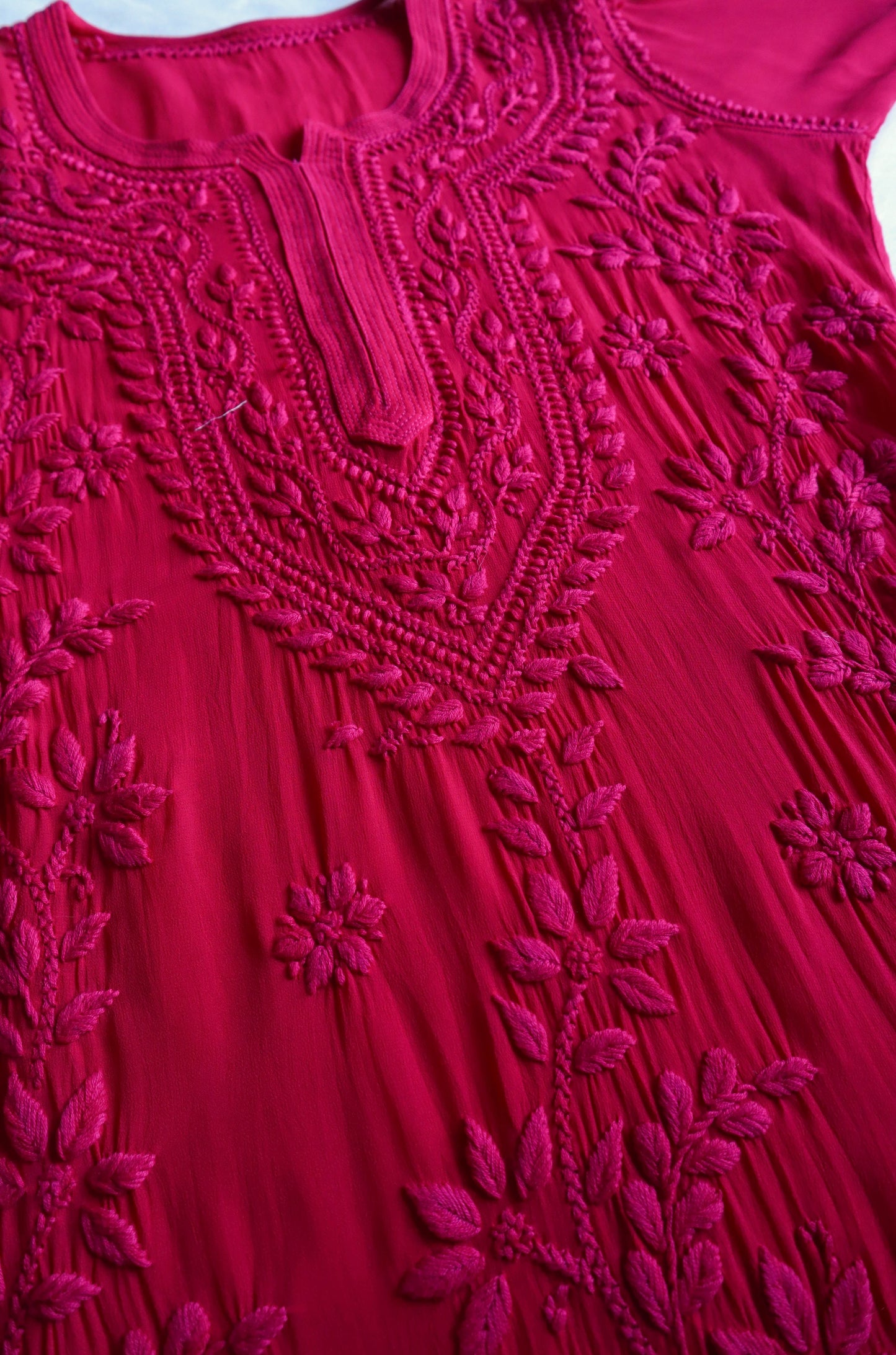 rivayat Deep Pink Viscose Georgette Kurta