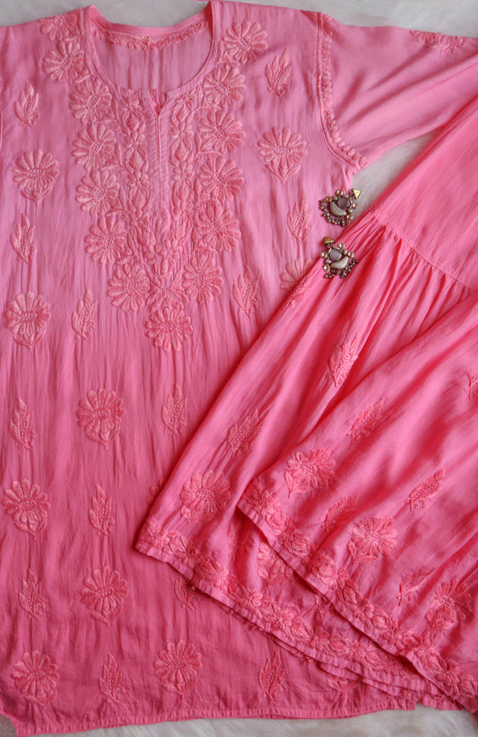Roohani Rose Pink rayon Garara set