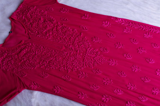 naaz Deep Pink Viscose 3 Piece Set