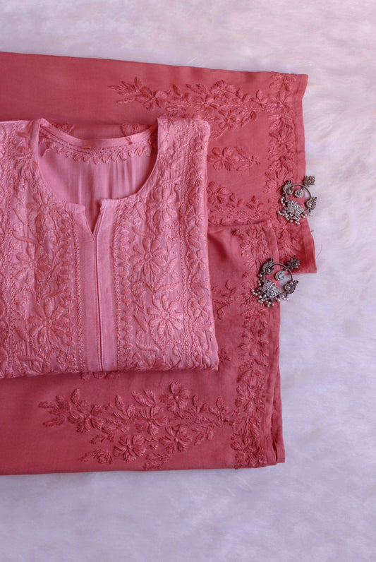 anora Rose Brown Rayon Kurta Pant set