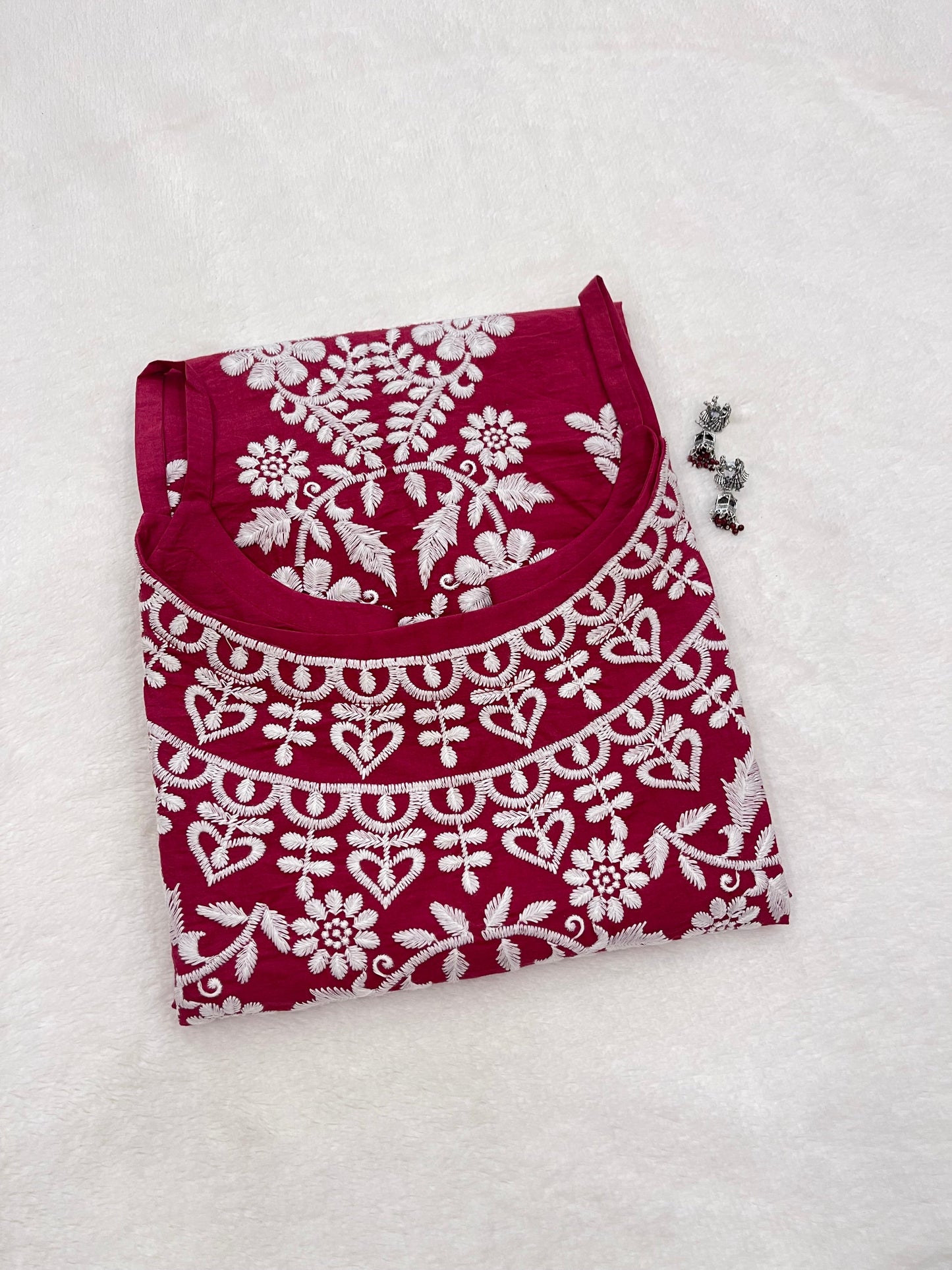 NAZAKAT Magenta Cotton Kurti