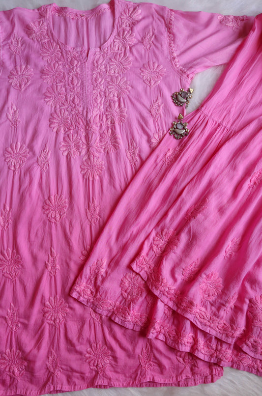 roohani baby pink rayon garara set