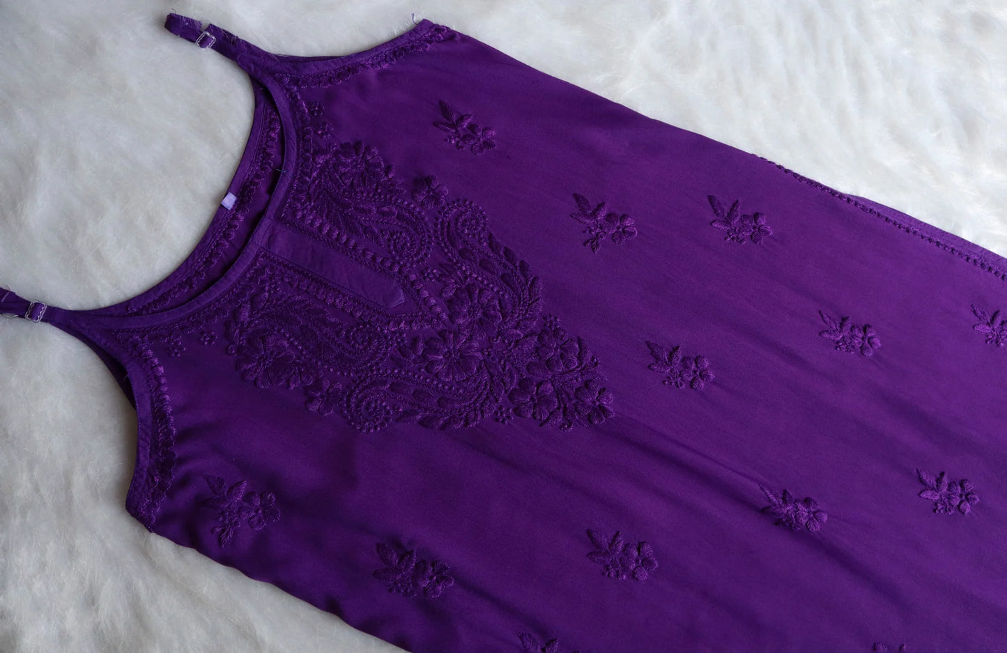 Falak deep purple noodle strap 3 piece suit set