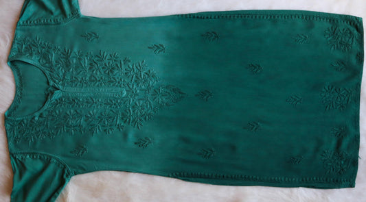 Amber Sage Green Ombre Long Rayon Kurta