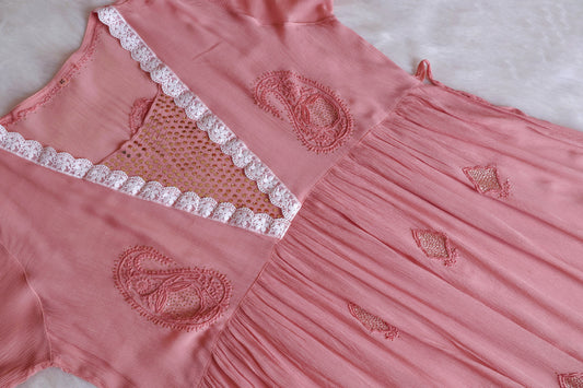 Inaya Rose Brown Pure Chiffon Dress