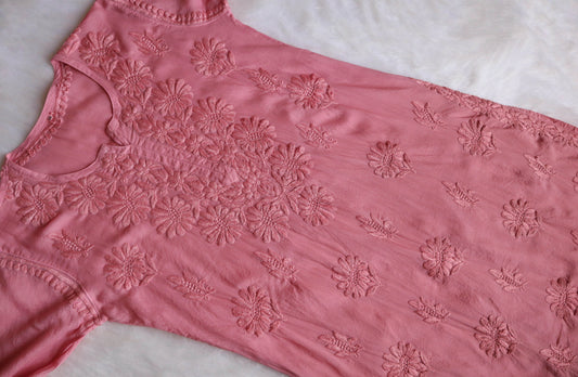 roohani rose brown rayon Garara set