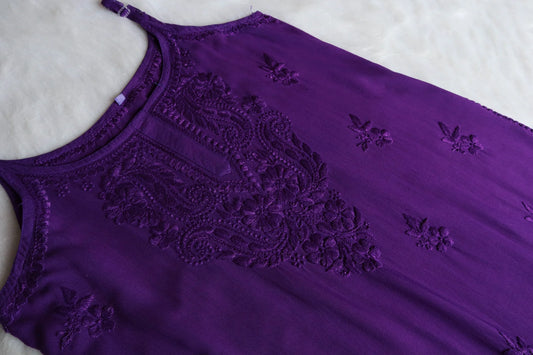 Falak deep purple noodle strap 3 piece suit set