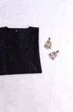 Ida Black Rayon mukaish Long Kurta