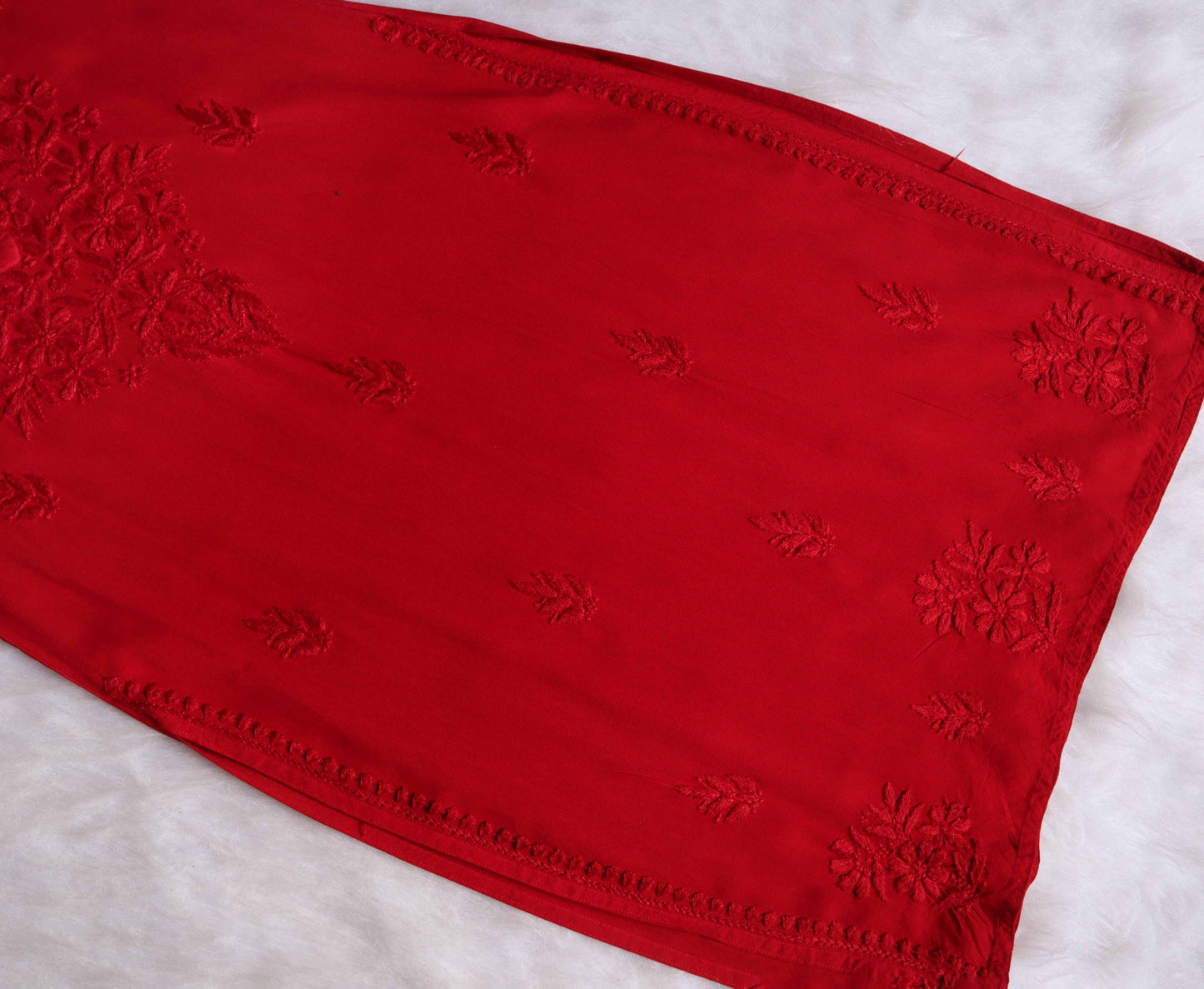 Amber Red Long Rayon Kurta