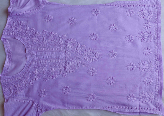 Nazakat Lavender Cotton short kurta
