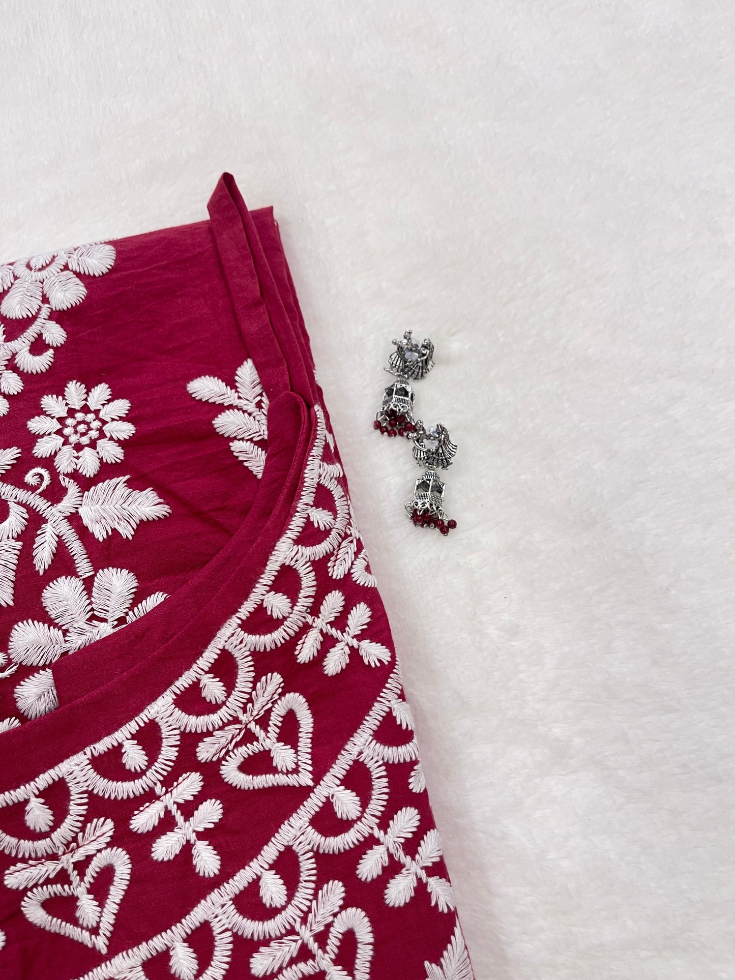 NAZAKAT Magenta Cotton Kurti