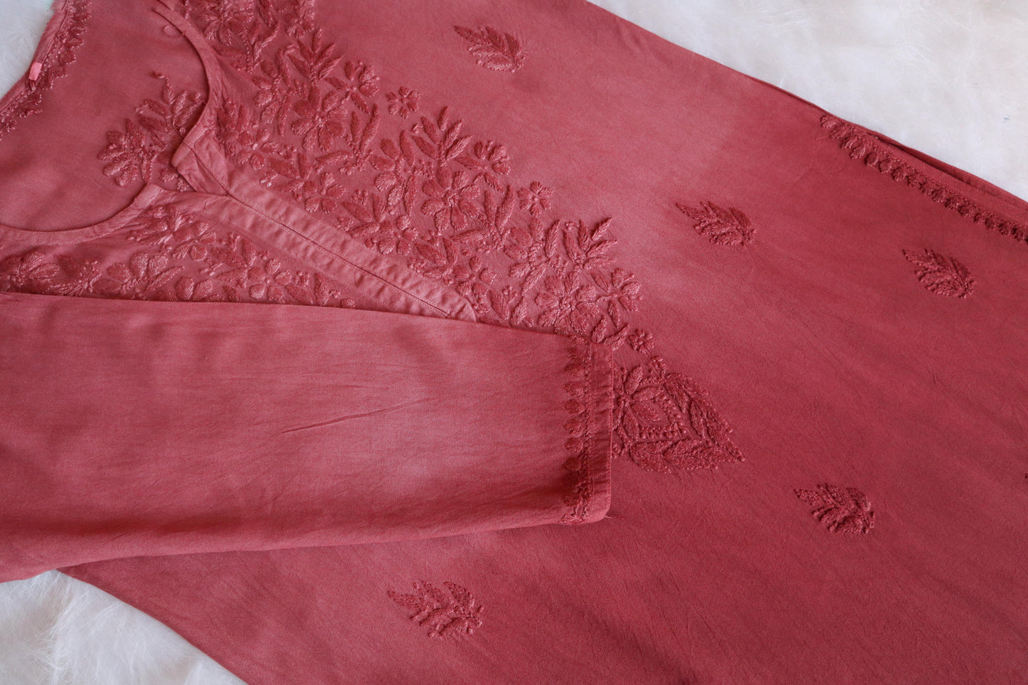 Amber Rose Brown Ombre Long Rayon Kurta